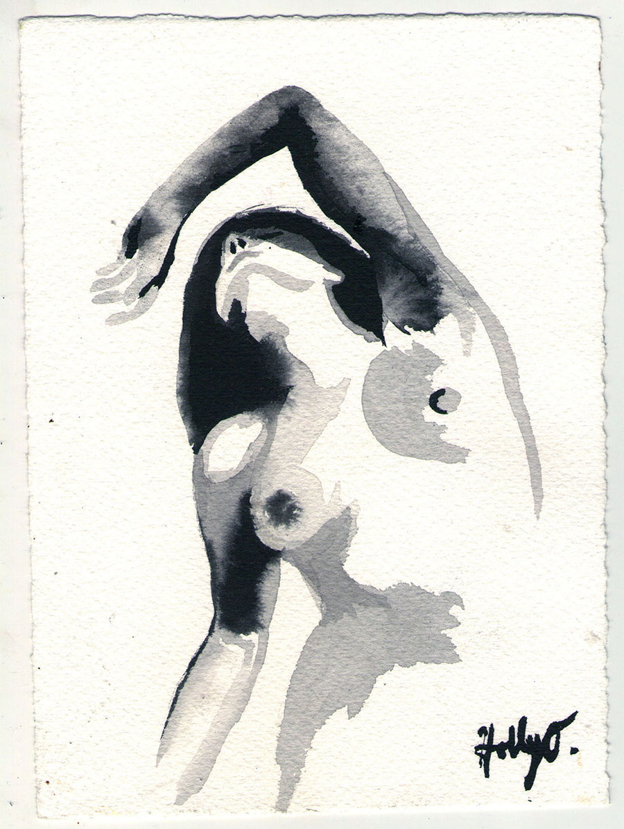 Morning Light, 5x7 2018 <br>watercolor, ink on paper